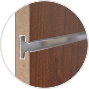 highly adaptable wall-panel systems configured with horizontal grooves designed to hold hooks, bins, shelves, and brackets for storage, organization, or retail display. Alternatively, modern decorative wood slat boards feature alternating raised wood strips and dark gaps to create a contemporary textured accent wall.